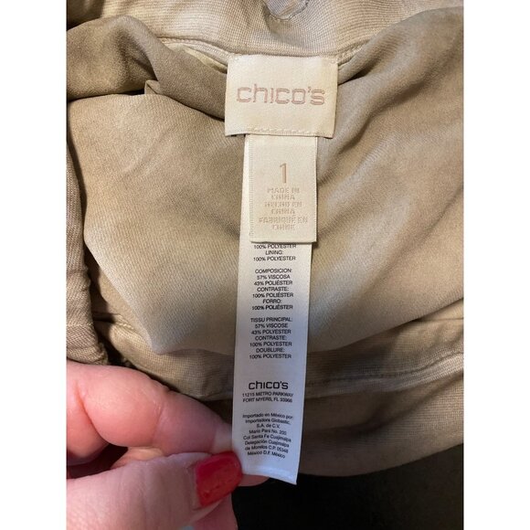 Chico's Meagan Tan Pieced Long Pull On Maxi Skirt Sz M - Picture 5 of 10